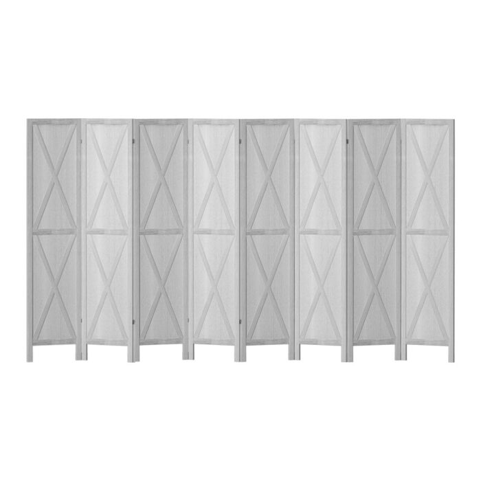 Artiss Silon Room Divider Screen Privacy Wood Dividers Stand 8 Panel White - Image 3