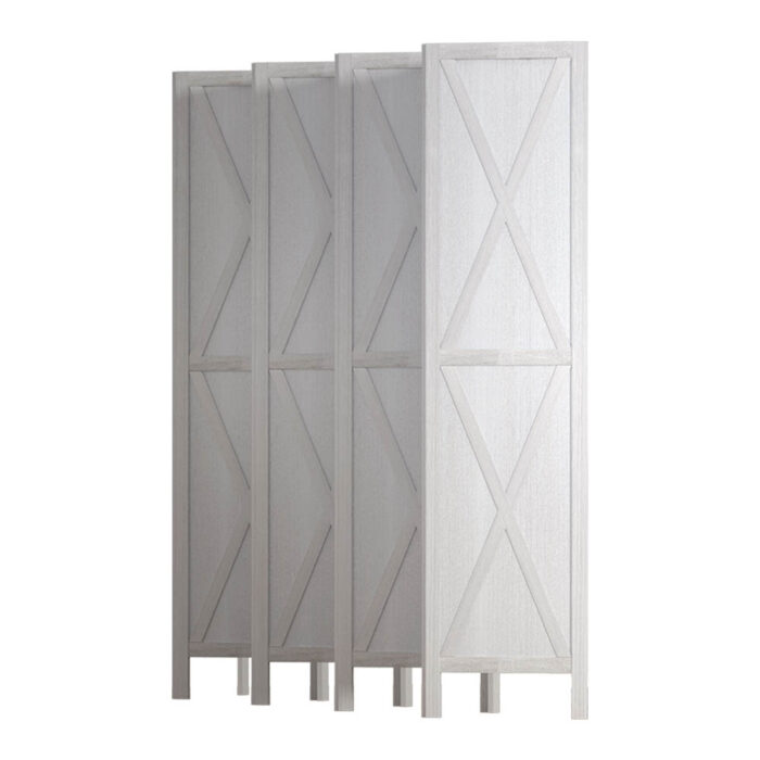 Artiss Silon Room Divider Screen Privacy Wood Dividers Stand 8 Panel White - Image 4