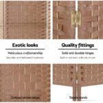 Artiss 4 Panel Room Divider Screen 163x170cm Woven Natural - Image 3