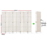 Artiss 8 Panel Room Divider Screen 326x170cm Woven White - Image 2