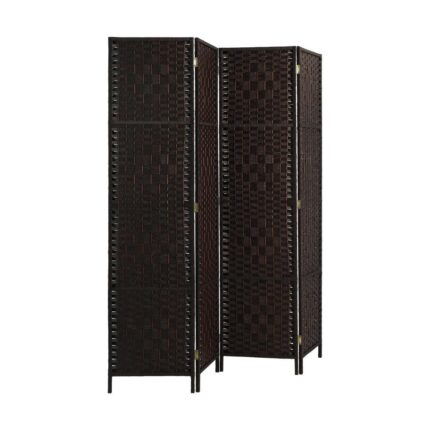 Oikiture 4 Panel Room Divider Privacy Screen Brown