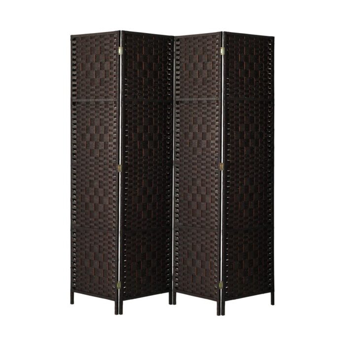 Oikiture 4 Panel Room Divider Privacy Screen Brown - Image 6