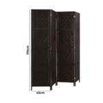 Oikiture 4 Panel Room Divider Privacy Screen Brown - Image 7