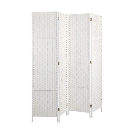 Oikiture 4 Panel Room Divider Privacy Screen White