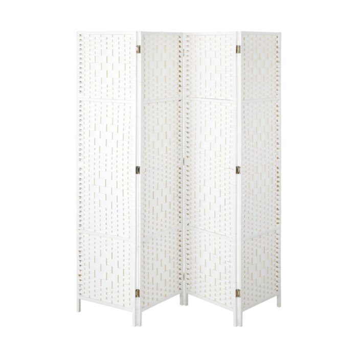 Oikiture 4 Panel Room Divider Privacy Screen White - Image 6