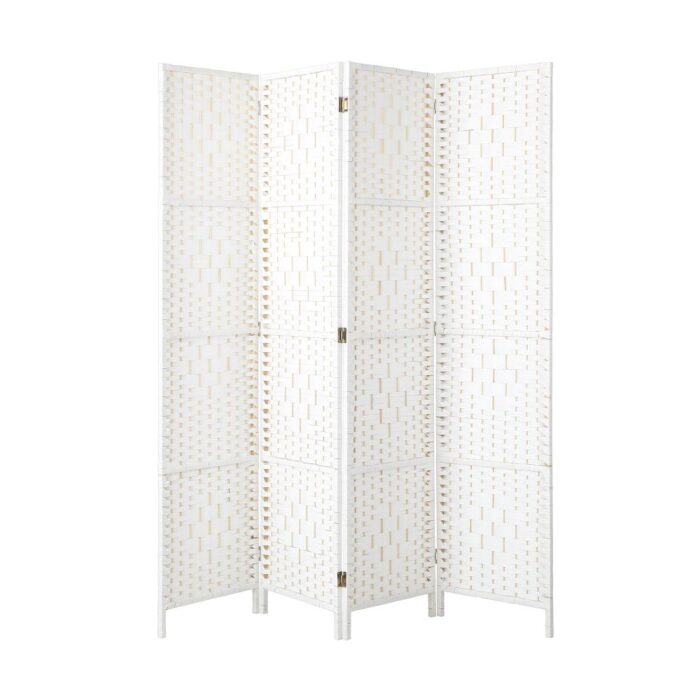 Oikiture 4 Panel Room Divider Privacy Screen White - Image 3