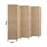 Oikiture 6 Panel Room Divider Privacy Screen Wood - Image 5