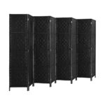 Oikiture 8 Panel Room Divider Privacy Screen Black
