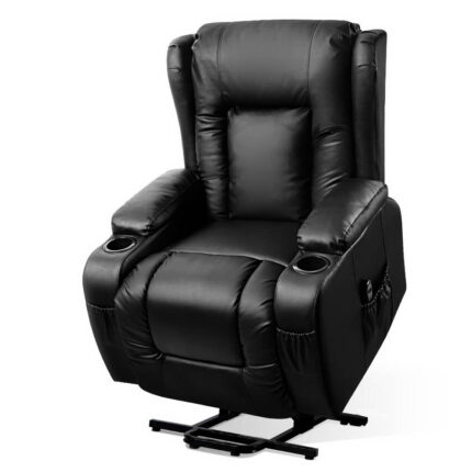 Artiss Luxury Recliner Chair with Heated Massage and Lift Assist (Black)
