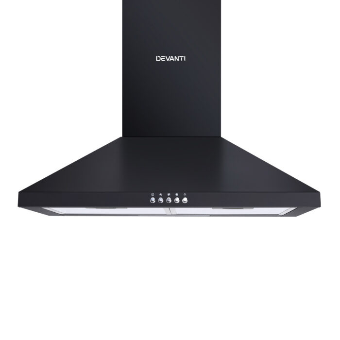 Devanti 600mm Range Hood 60cm Rangehood Black - Image 3