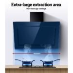 Devanti 900mm Range Hood 90cm Rangehood Glass Black - Image 3