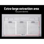 Devanti 900mm Range Hood 90cm Rangehood Glass Stainless Steel - Image 4