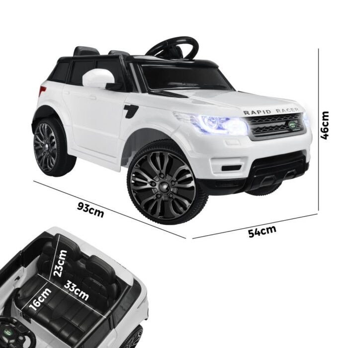 Mazam Kids Ride On Car MP3 LED light 12V White - Image 2