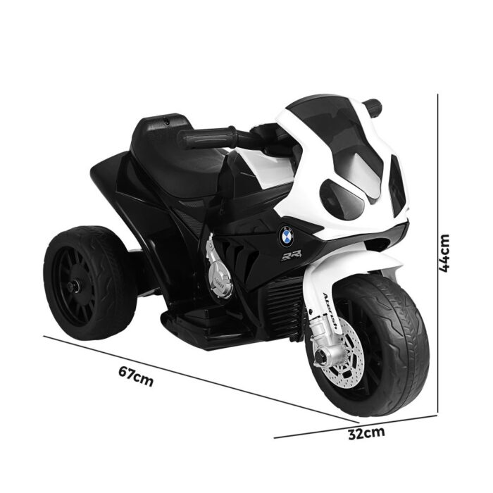 BMW Kids Ride On Car Motorcycle Toy 3 Wheels Black - Image 3