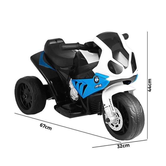 BMW Kids Ride On Car Motorcycle Toy 3 Wheels Blue - Image 3