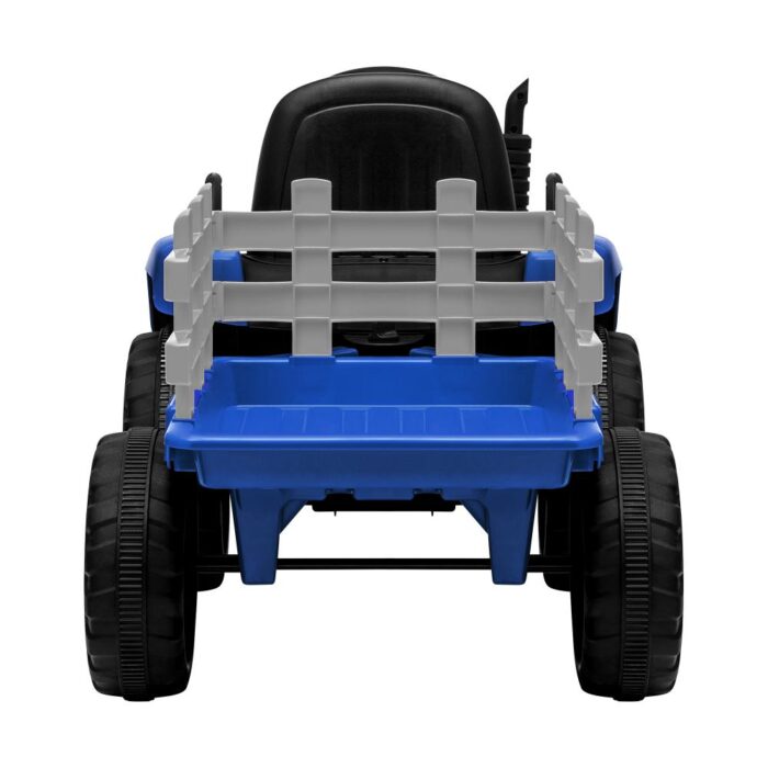 Mazam Kids Ride On Tractor 12V with Trailer Blue - Image 3