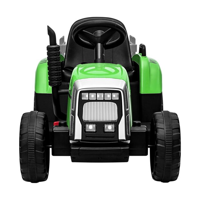 Mazam Kids Ride On Tractor 12V with Trailer Green - Image 2