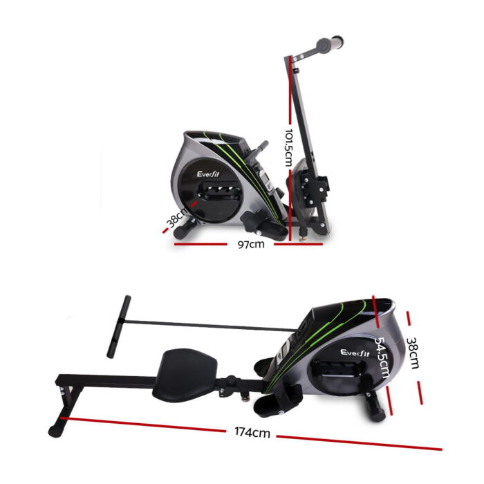 Everfit Rowing Machine Rower Elastic Rope Resistance Fitness Home Cardio Silver - Image 2