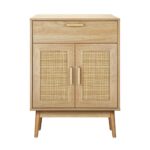 Oikiture Sideboard Rattan Hallyway Table Wood