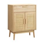 Oikiture Sideboard Rattan Hallyway Table Wood - Image 6