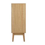 Oikiture Sideboard Rattan Hallyway Table Wood - Image 5