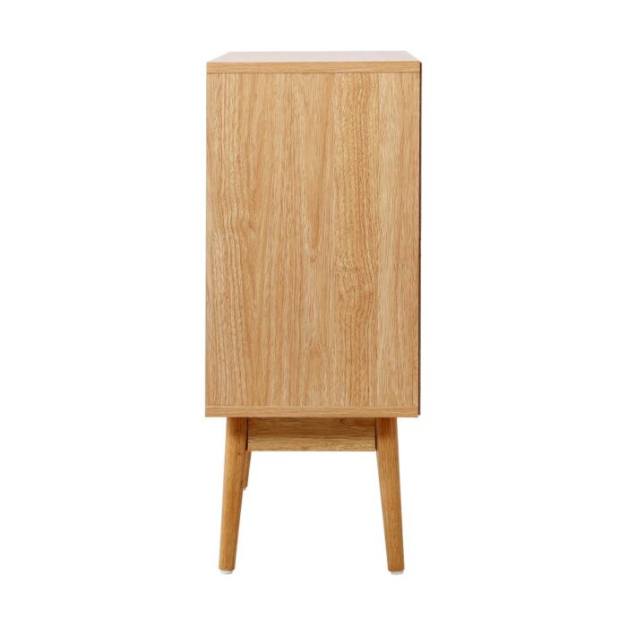 Oikiture Rattan Sideboard Hallway Shelf Wood - Image 4