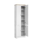 Oikiture Buffet with Storage Cabinet, 60 x 30 x 184cm Sideboard Hallway Table Wardrobe Shelf
