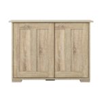 Oikiture Sideboard with Sliding Doors Wooden