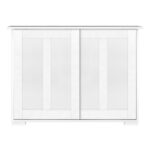 Oikiture Sideboard with Sliding Doors White
