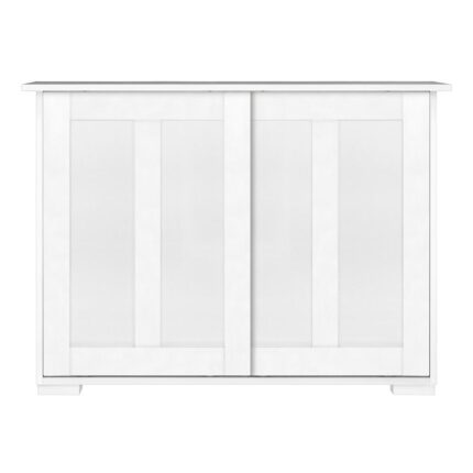 Oikiture Sideboard with Sliding Doors White