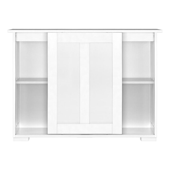 Oikiture Sideboard with Sliding Doors White - Image 2