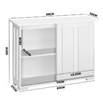 Oikiture Sideboard with Sliding Doors White - Image 4