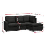 Artiss Modular Sofa Set 4-Seater for Versatile Comfort Dark Grey - Image 2