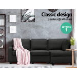 Artiss Modular Sofa Set 4-Seater for Versatile Comfort Dark Grey - Image 3