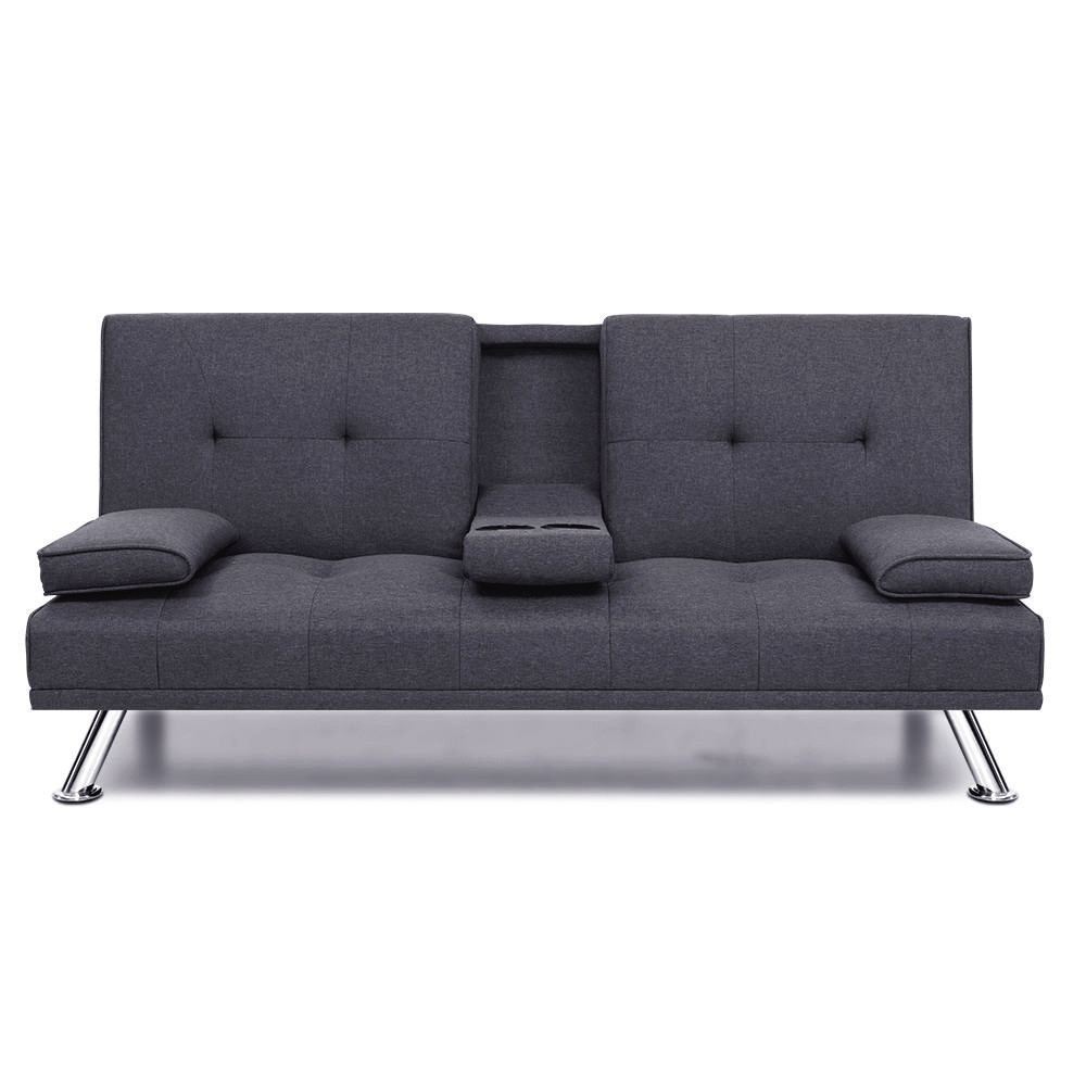 SBED-E-R1C-GY-00 Artiss Sofa Bed 175CM Dark Grey Fabric - Image 1