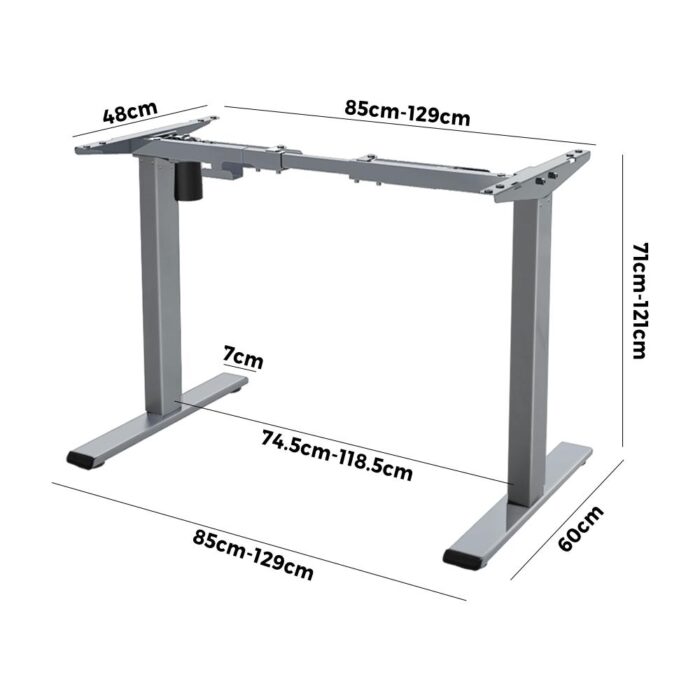 Oikiture Standing Desk Frame Height Adjustable Sit Table Leg Motorised Stand - Image 3