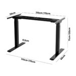 Oikiture Standing Desk Frame Office Sit Stand Table Leg Dual Motor Black (Frame Only) - Image 2