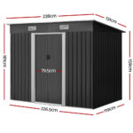 Giantz Garden Shed 2.38x1.31M Sheds Outdoor Storage Tool Metal Workshop Shelter Sliding Door - Image 2