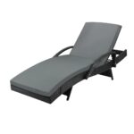 Livsip Outdoor Sun Lounger Waterproof Adjustable Black