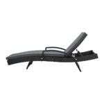 Livsip Outdoor Sun Lounger Waterproof Adjustable Black - Image 5