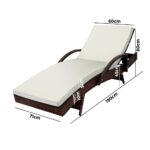 Livsip Outdoor Sun Lounger Waterproof Adjustable Beige&Brown - Image 2