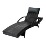 Livsip Sun Lounge Wicker Lounger Day Bed Outdoor Setting Patio Furniture Pool
