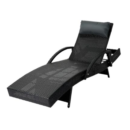 Livsip Sun Lounge Wicker Lounger Day Bed Outdoor Setting Patio Furniture Pool