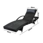 Livsip Sun Lounge Wicker Lounger Day Bed Outdoor Setting Patio Furniture Pool - Image 4