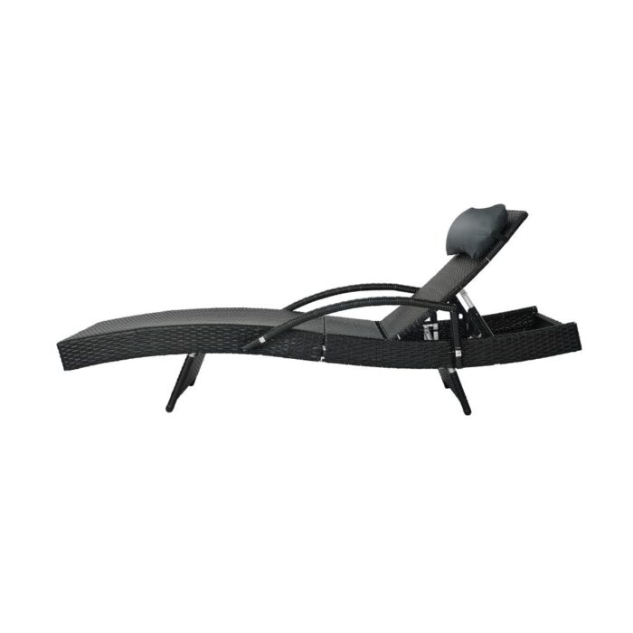 Livsip Sun Lounge Wicker Lounger Day Bed Outdoor Setting Patio Furniture Pool - Image 2