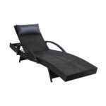 Livsip Sun Lounge Wicker Lounger Day Bed Outdoor Setting Patio Furniture Pool - Image 3