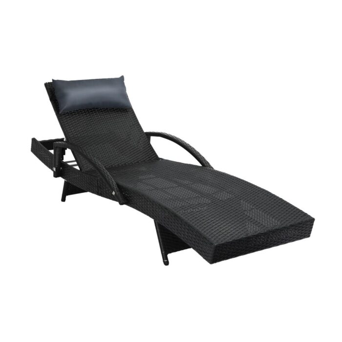 Livsip Sun Lounge Wicker Lounger Day Bed Outdoor Setting Patio Furniture Pool - Image 3