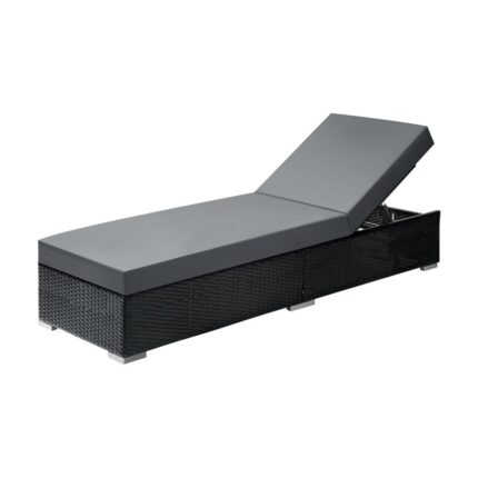 Livsip Sun Lounge Wicker Lounger Outdoor Patio Set Rattan Day Bed Pool Furniture