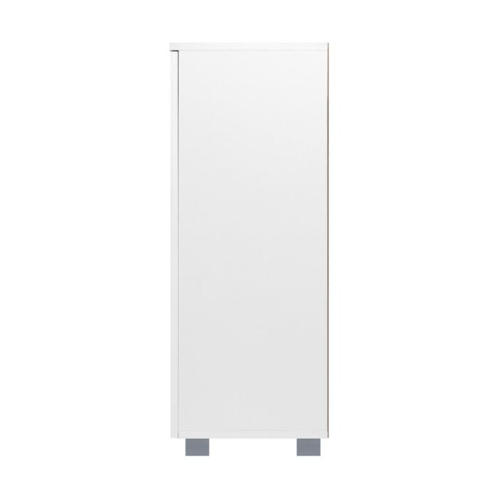 Oikiture Shoe Cabinet Slatted Doors 3 Adjustable Shelves White - Image 7