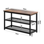 Oikiture Shoe Storage Bench with 2-Tier Mesh Shelf - Image 5